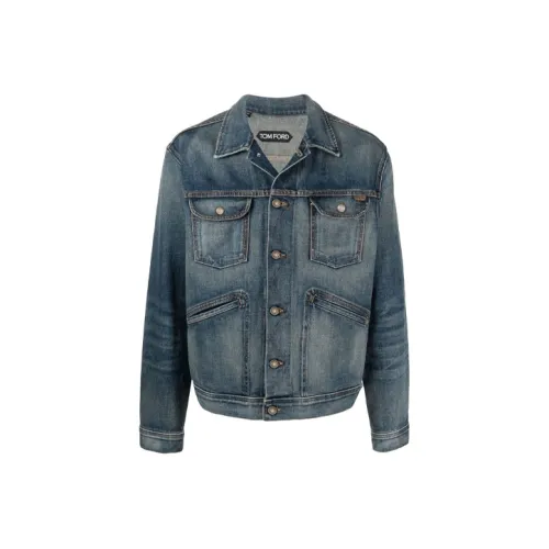TOM FORD Denim Jackets Men Blue