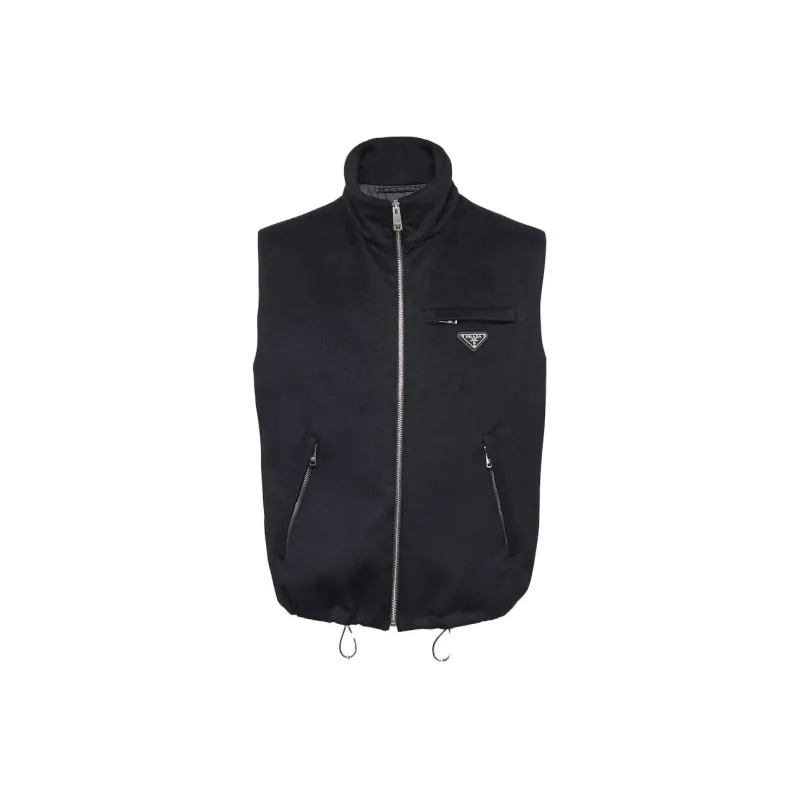 PRADA Logo-Triangle Zip-Up Gilet-0