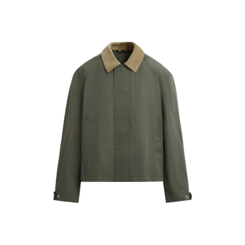ZARA Jackets Men Khaki-0