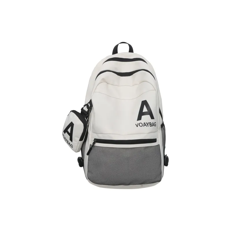 OUZIHUANG Nylon Backpack Unisex Black/White/Gray/Khaki-5