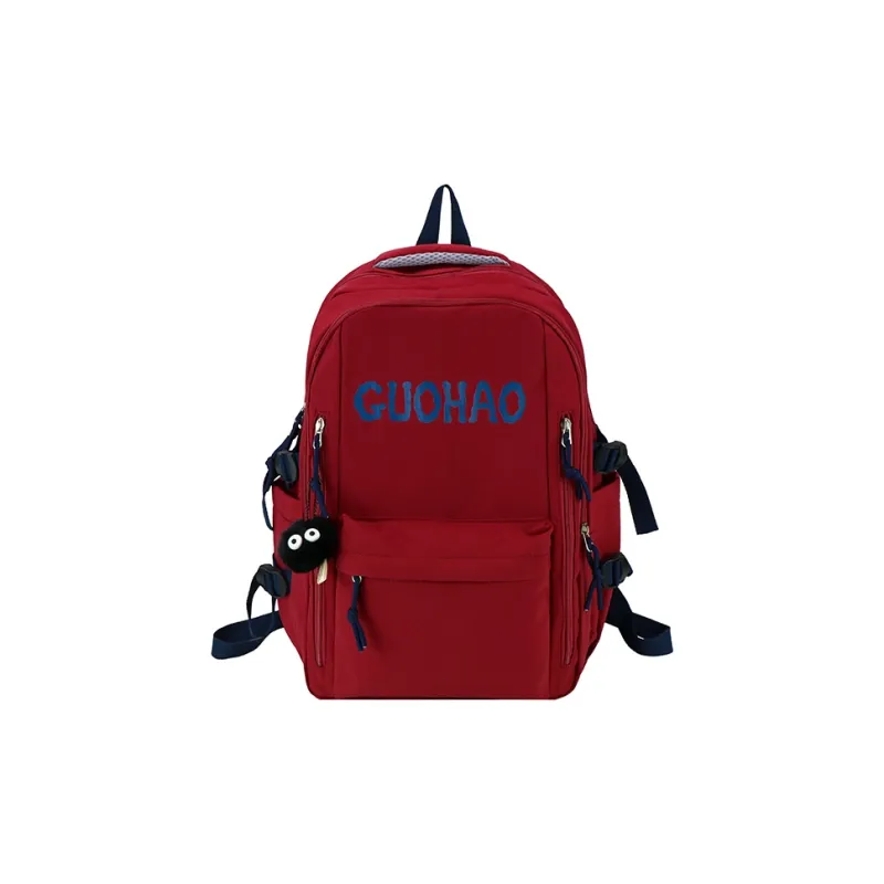 BRABOSTON Nylon Backpack Unisex Black/Red/Yellow/Blue-4