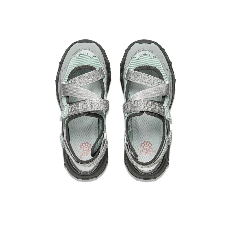 LiNing Cat Paw SANDAL Slip Resistant Breathable Abrasion Resistant River Trekking Shoes Women's Gray-3