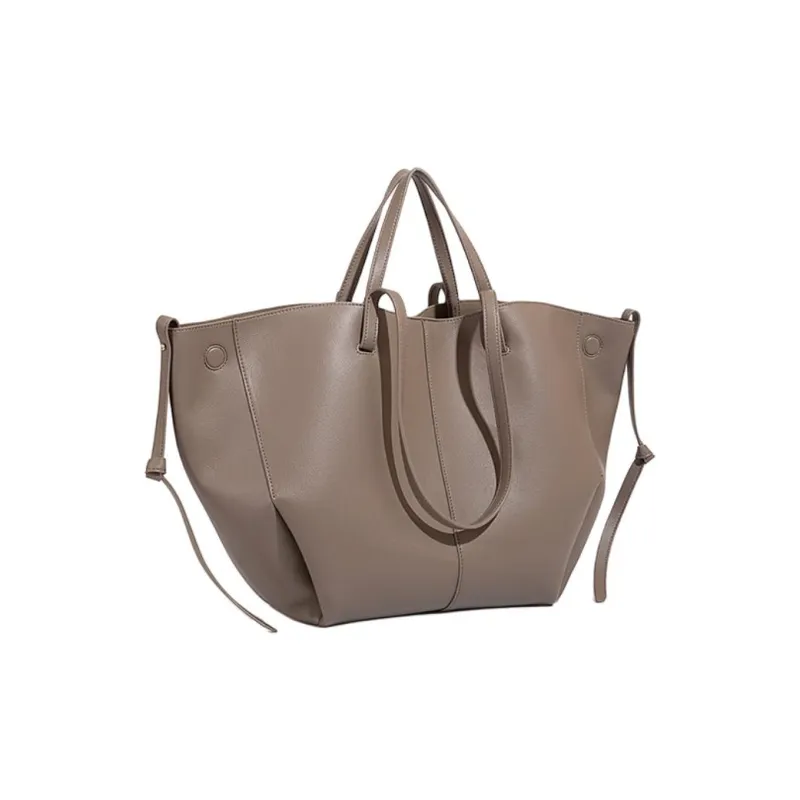 Vigno Synthetic Leather Shopping Bag, One Shoulder Handbag Women's Brown/Black/Elephant Gray-9