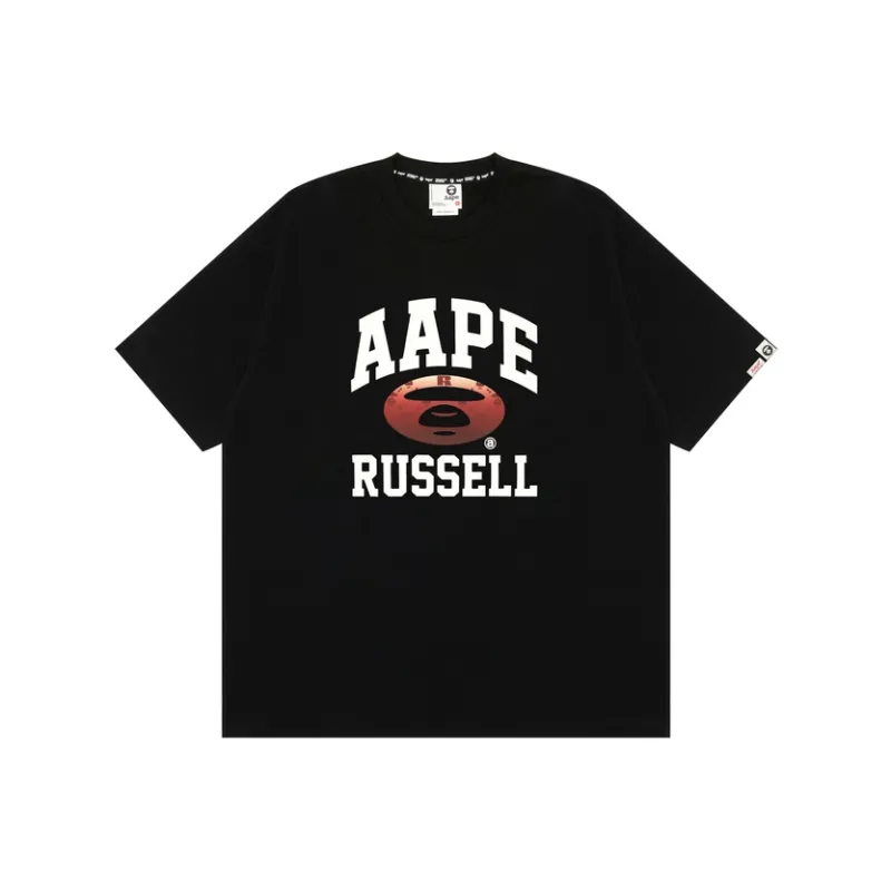 Russell Athletic X Aape T Shirts Men Black BKX-0