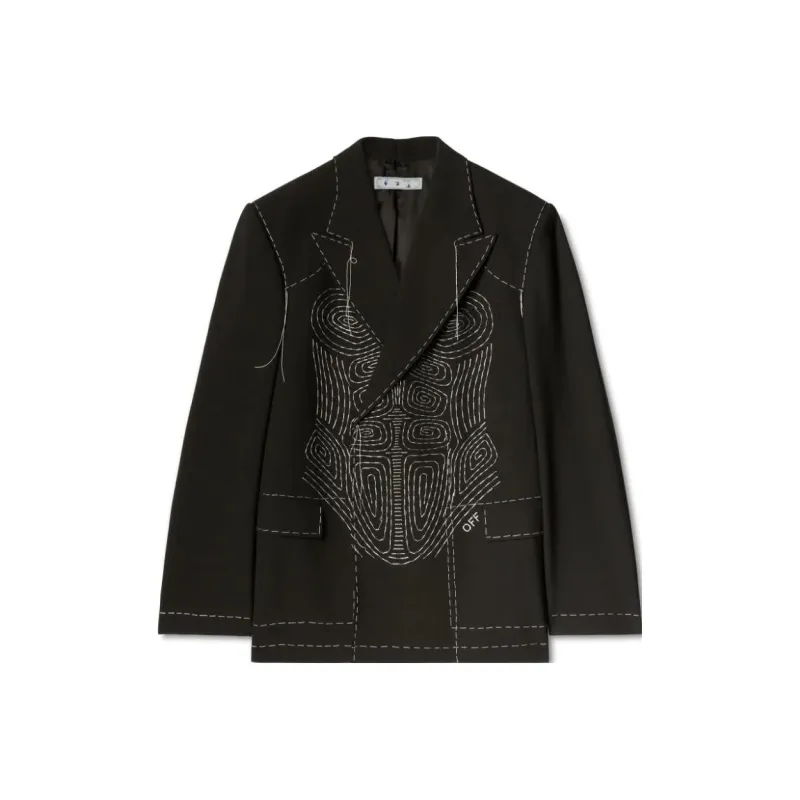 OFF WHITE Runway Body Stitch Double breasted Jacket-0
