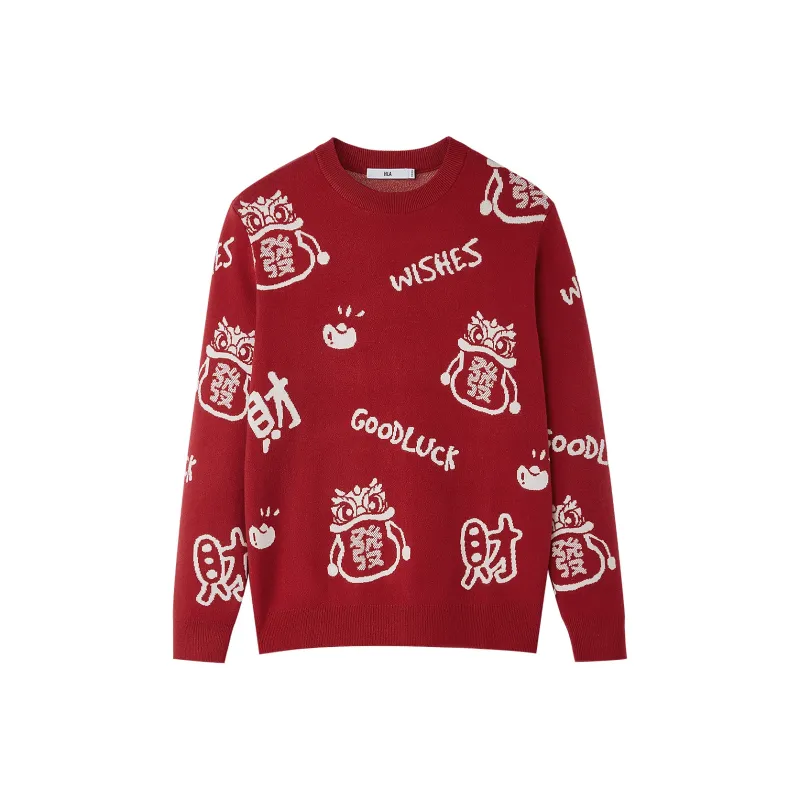 HLA Knitwear Men Red Pattern 08-0