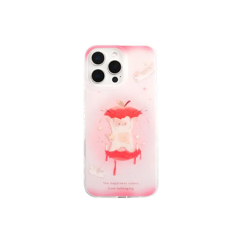 Sopi TPU Material Shimmer Apple Seed Cat Pendant Phone Cases Compatibility With IPhone 16/15/13/14/Pro/Max-2