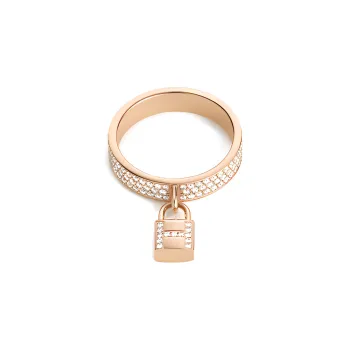 HERMES Diamond 18K Rose Gold Rings Women's Rose Gold