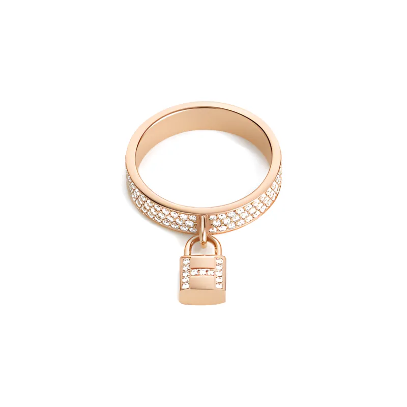 HERMES Diamond 18K Rose Gold Rings Women's Rose Gold-0