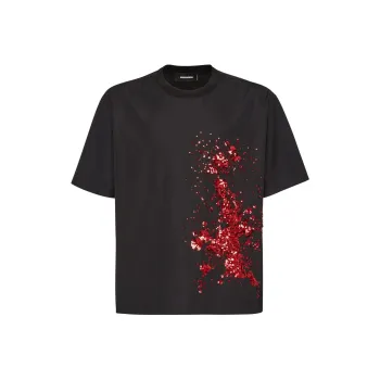 DSQUARED 2 Creepy Embroidered Poplin T-Shirt