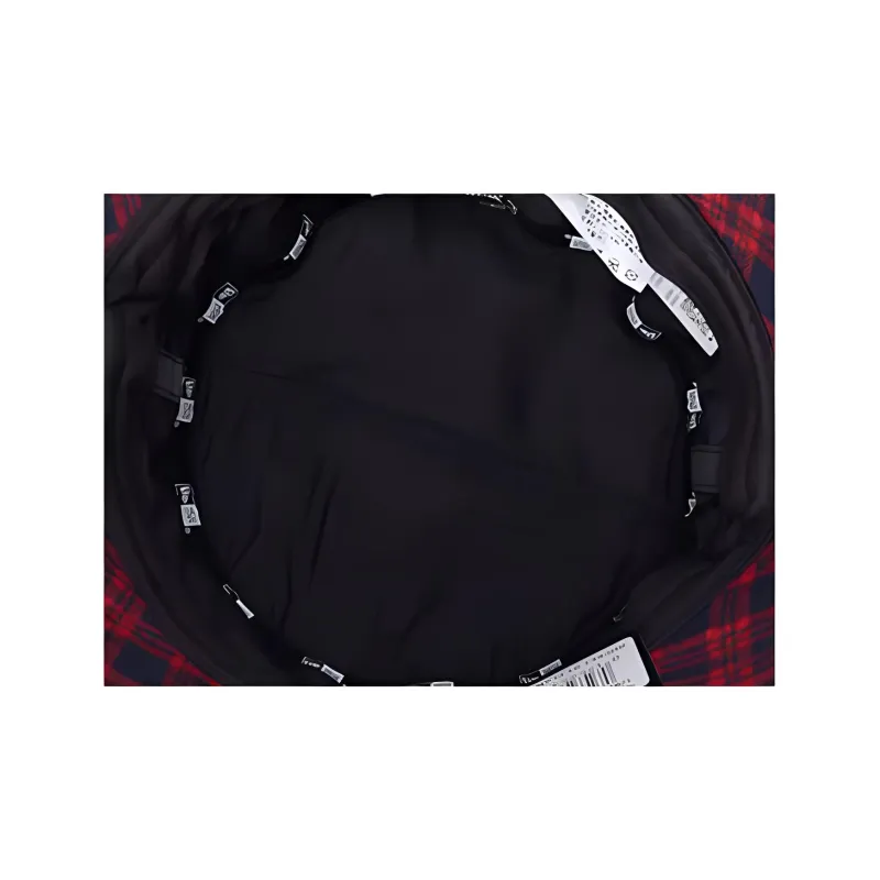 New Era Flannel Bucket Hats Unisex Red-4