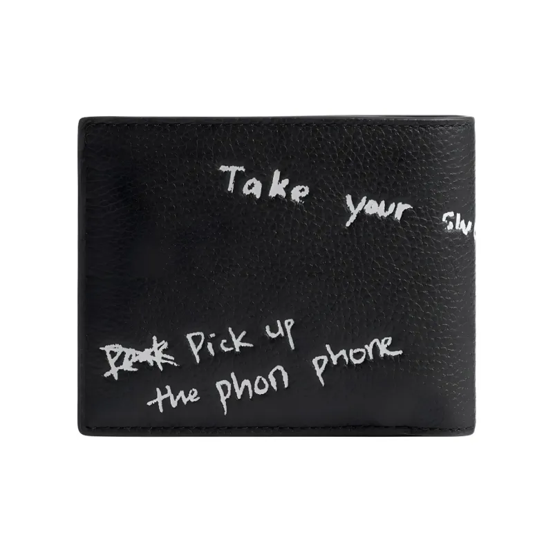 COACH 3 IN 1 Wallet Polished Pebble Leather Wallet Mini Men's Black & Multicolor-1