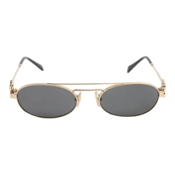 MIU MIU Metal Aviator Sunglasses Women's Gold-1
