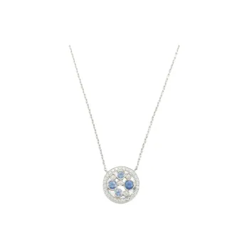 TIFFANY & CO. 2010s Platinum Cobblestone Diamond And Sapphire Necklace