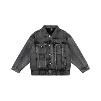 XINYINSU Denim Jacket Spring And Autumn Unisex Black