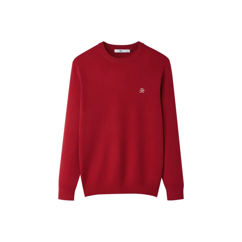 HLA Snake Year Celebration Collection Knitwear Men's Red Pattern-0
