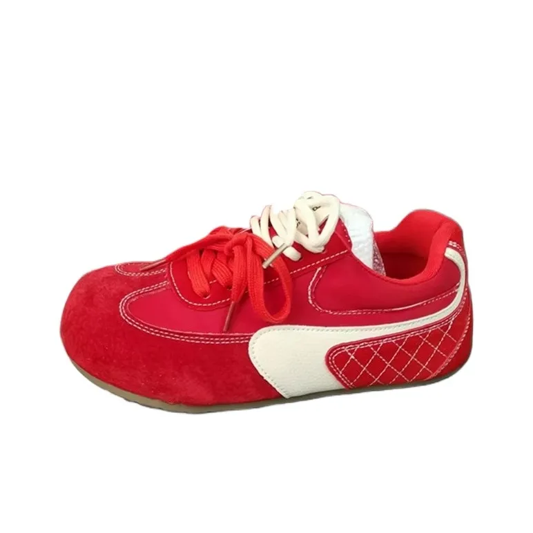 BINGO DUCK Skateboard Shoes Women's Red-3