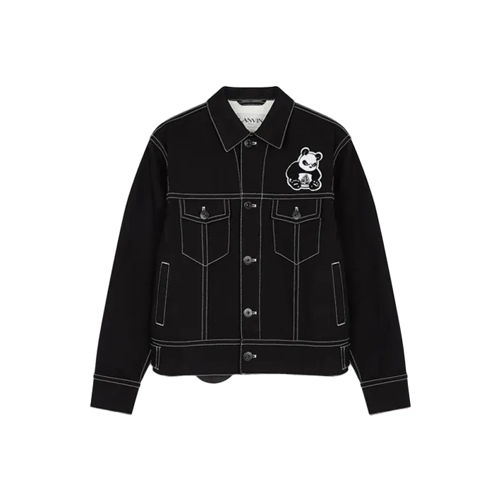 Lanvin x FILA Denim Jacket Men's Black-0