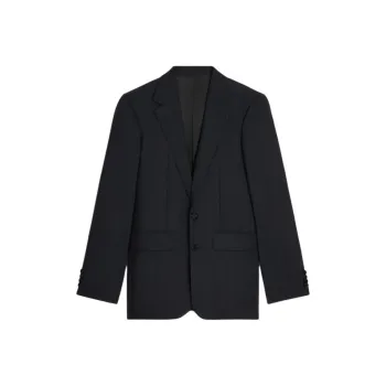 CELINE Classic Jacket In Striped Wool Navy Jackets Coats Men's Black