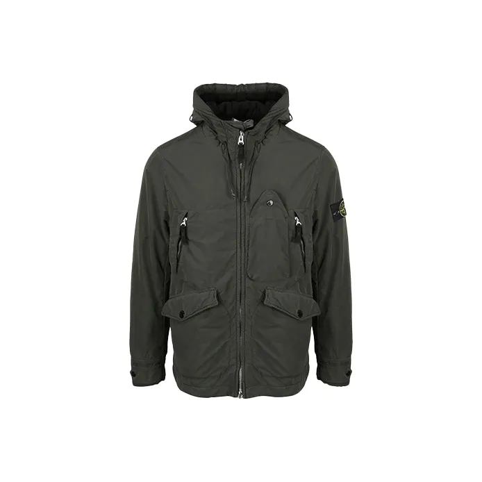 STONE ISLAND Puffer Jackets Men Gray Green-0