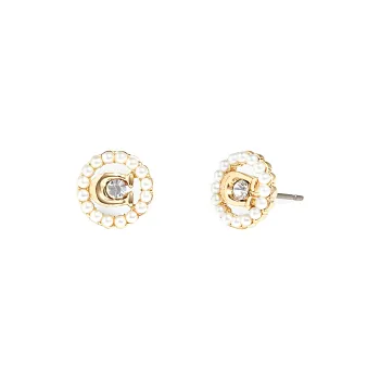 COACH Crystal Stud Earrings Women's