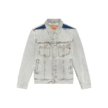 DIESEL Denim Jackets Men Light Gray