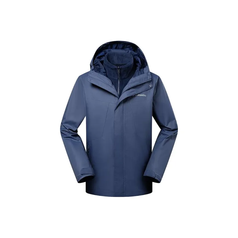 Columbia Water-Resistant Windproof Wear-Resistant Warm Windbreaker Jacket Men's Navy Blue-0