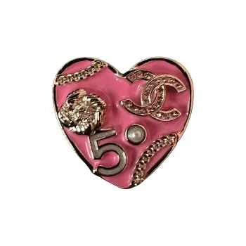 CHANEL Metal Brooches Women's Pink
