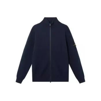 STONE ISLAND Logo Patch Zip Up Cardigan
