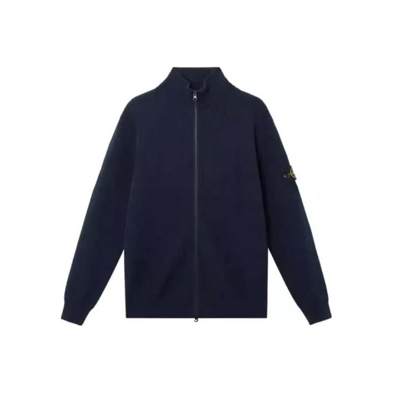 STONE ISLAND Logo Patch Zip Up Cardigan-0