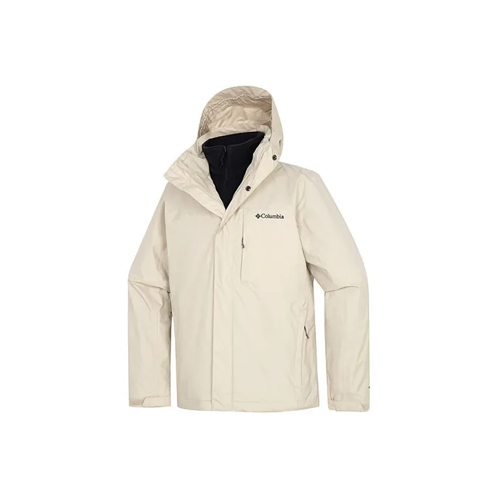 Columbia Outdoor Hiking Waterproof, Windproof, Abrasion Resistant, Thermal Windbreaker Jacket Men's Beige-0
