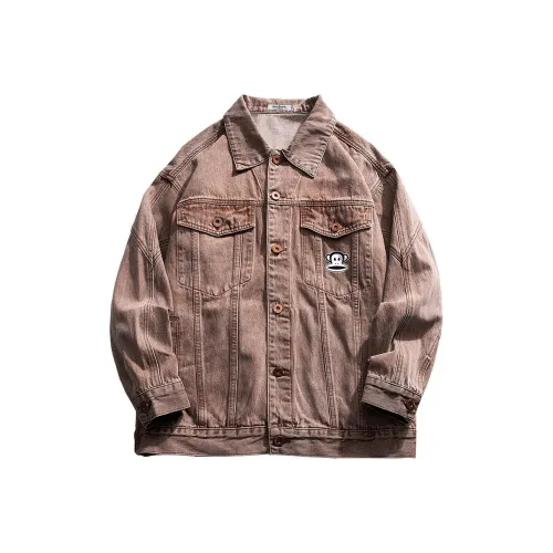 PAUL FRANK Denim Jacket Men's Brown Red