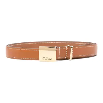 ISABEL MARANT Lowell Engraved buckle Leather Belt