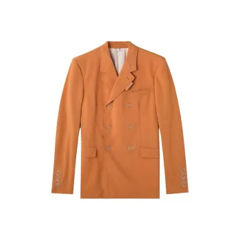 Burberry Business Suits Men Orange Red