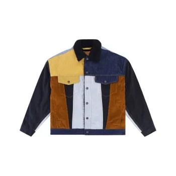 Levis Lapel Loose Fit Straight Long Sleeved Denim Jacket Men's Multicolor
