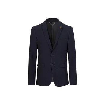 DAVID NAMAN Business Suits Men Navy Blue