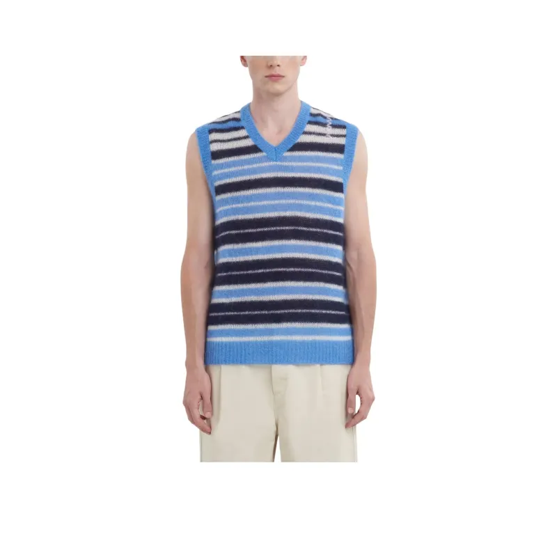 MARNI Striped V Neck Sweater Vest-0
