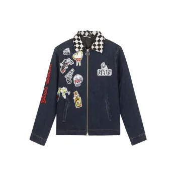 GCDS Denim Jackets Men Dark Blue