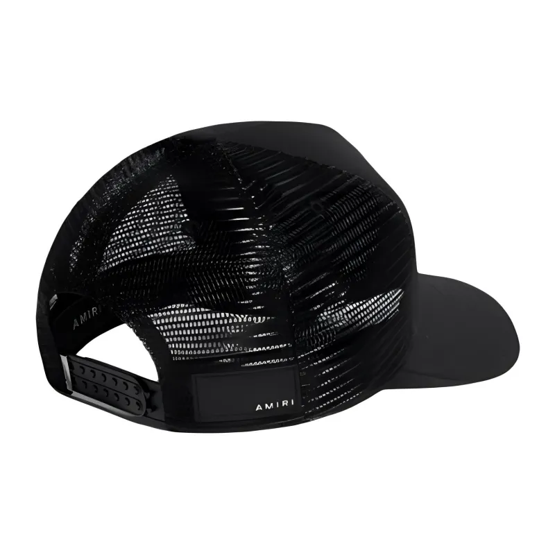 AMIRI Embroidered Paint Drip Am Logo Trucker Snapback Cap-2