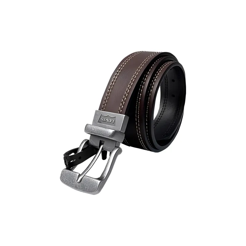 Levis Double-Sided Decoration Pin Buckle Leather Belts Men's Brown/Black Width 3.5CM-0