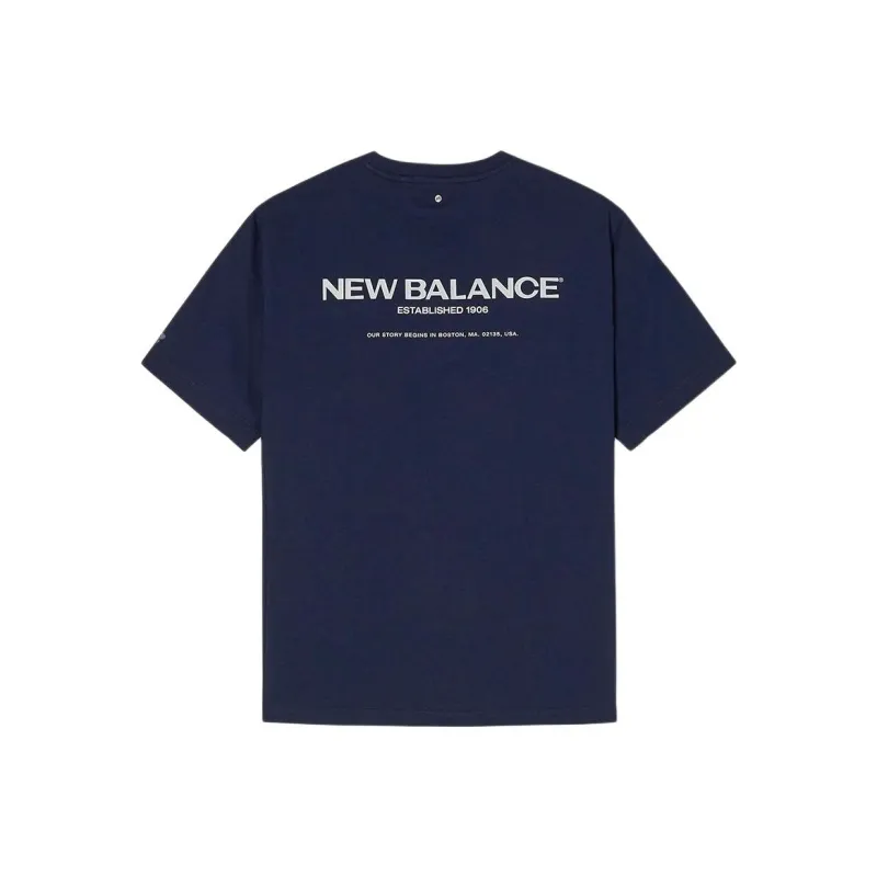 New Balance FROZENSEMI OVER FIT T Shirt Men's Marine Blue-1