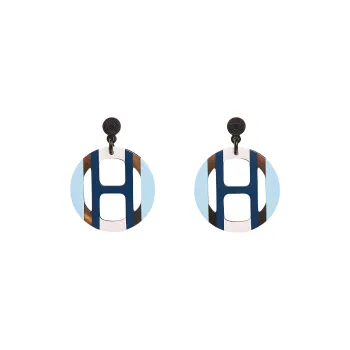 HERMES Horn Earrings Women's Multicolor
