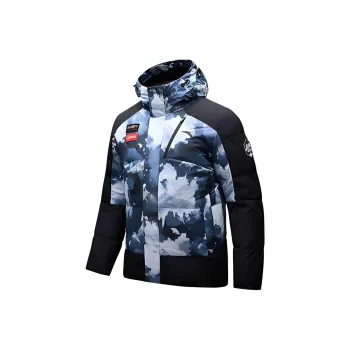 Anta Down Jacket Men's Ancient Wall Gray/Full Print/Basic Black