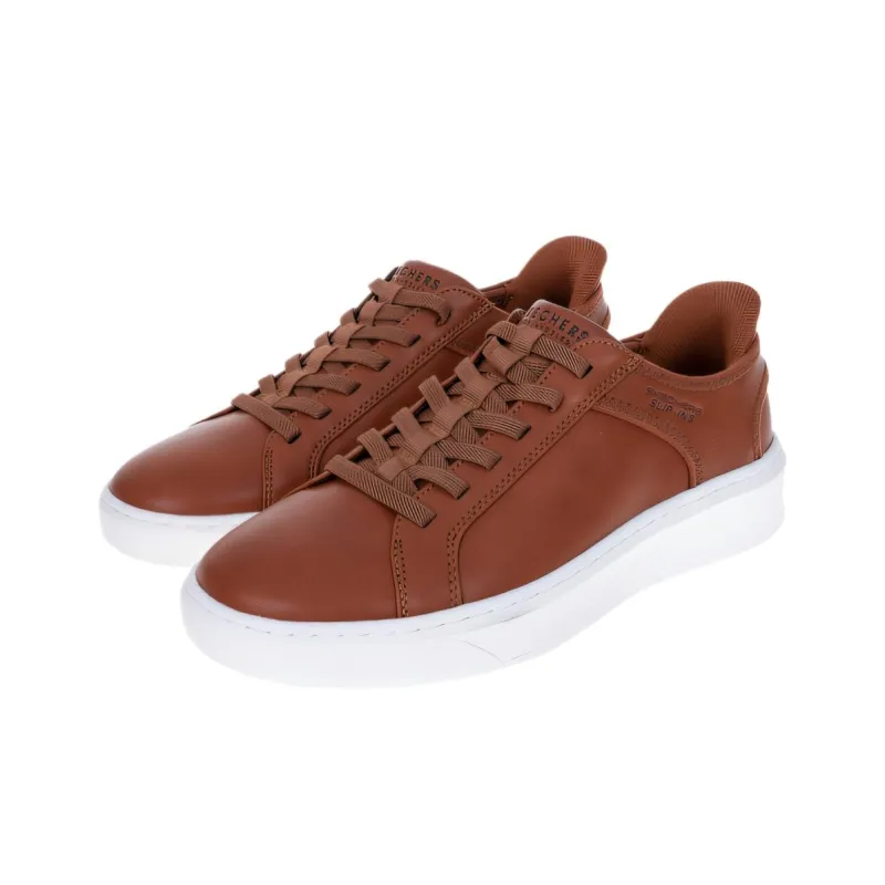 Skechers COURT BREAK Low Top Skateboard Shoes Men's Brown-2
