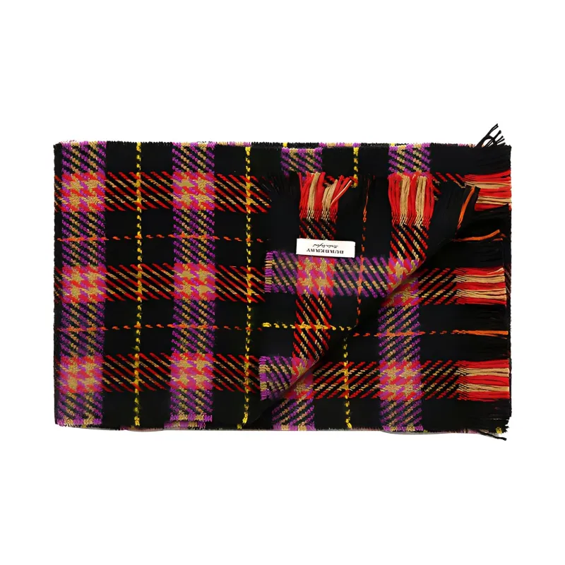 Burberry Knit Scarves Unisex Black Red-2