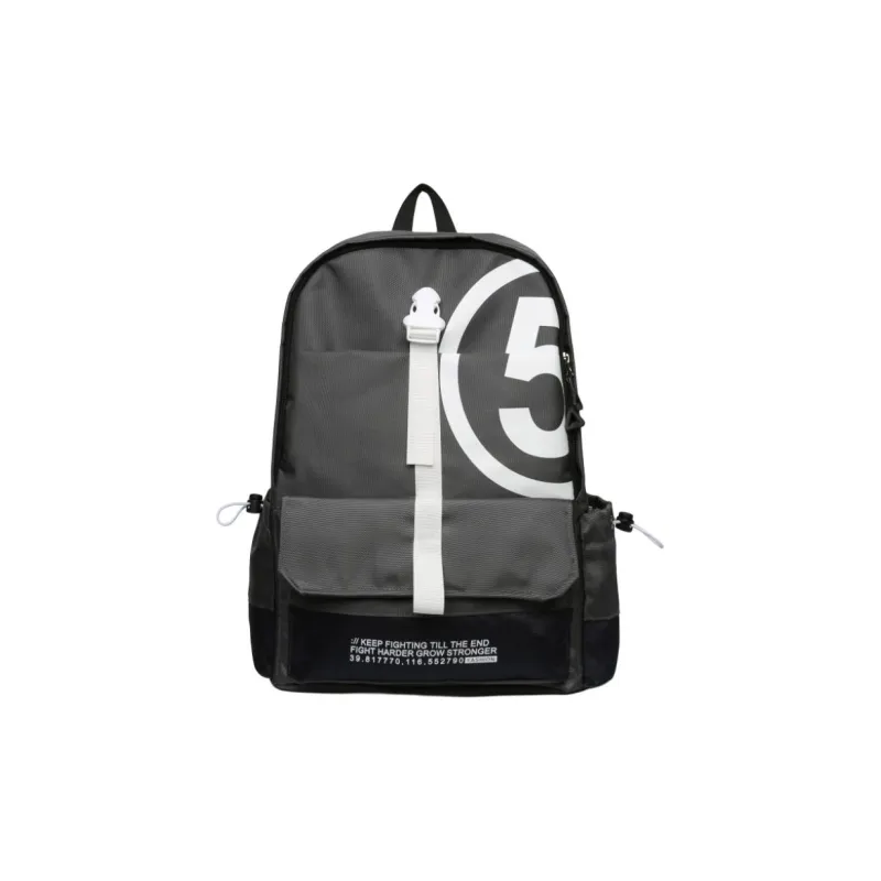 PULEWEI Canvas Bag Backpack Unisex Black/Gray/Blue-4