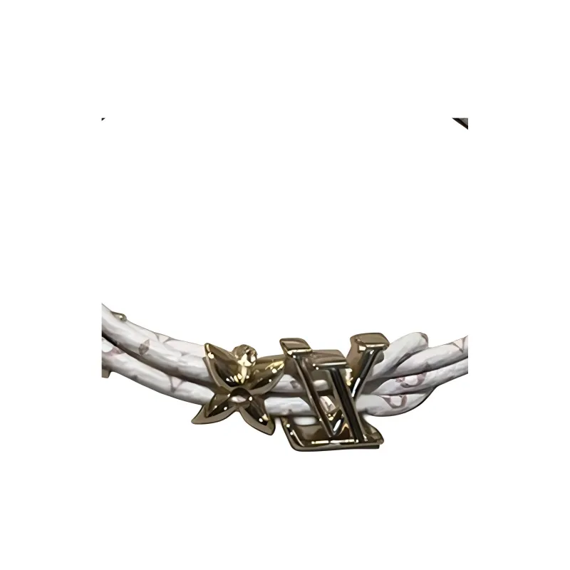 LOUIS VUITTON Calfskin Bracelets Women's White-2