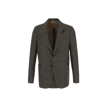LARDINI Prince Of Wales Check Single Breasted Blazer