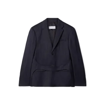 OFF WHITE Striped Relaxed Fit Blazer