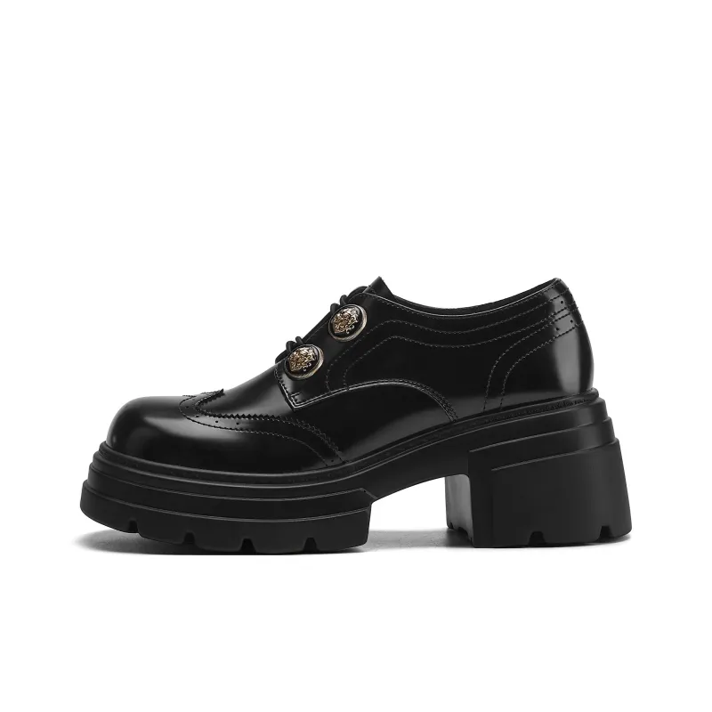 FIVE PLUS Chunky Heel High Heels 7.0CM Women's Black-0